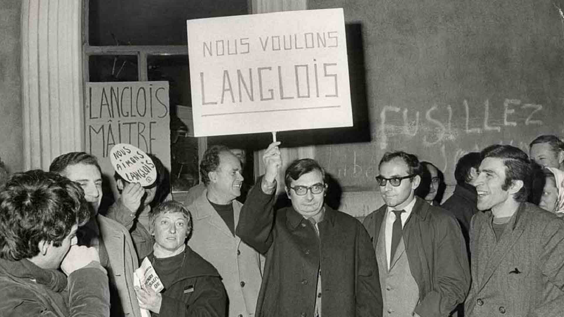 Protesto a favor da permanência de Henri Langlois na cinemateca francesa - Cinefilia
