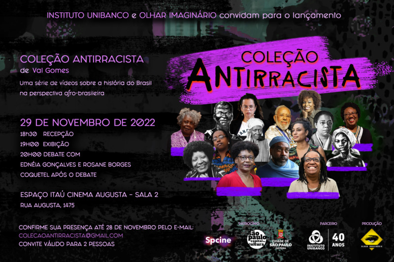 Programação do evento do dia 29 de novembro do lançamento de Coleção Antirracista